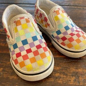 Rainbow checkered vans